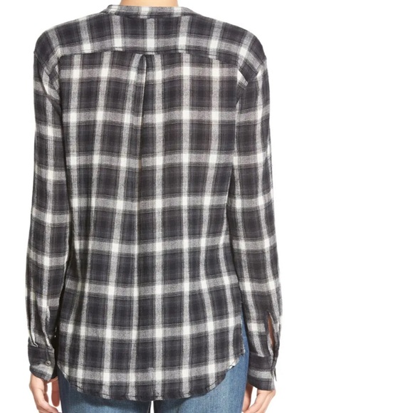 Blank NYC Black and White Plaid Crossover Top - Picture 4 of 14